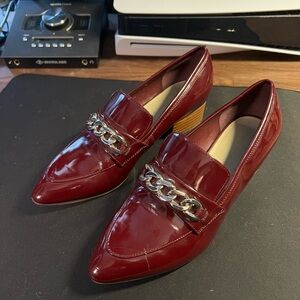 Marc Fisher Burgundy Heeled Loafers